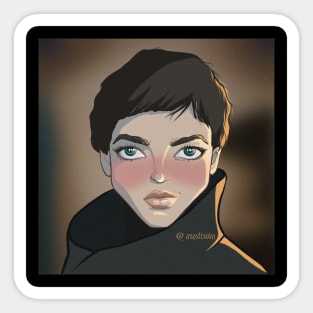 Girl with black hair Sticker